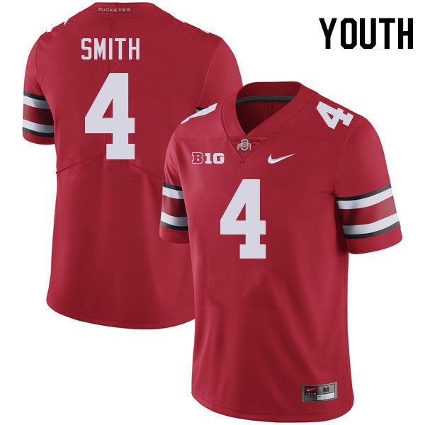 Youth Ohio State Buckeyes #4 Jeremiah Smith Red Nike Stitch Jersey-League Wear Hub