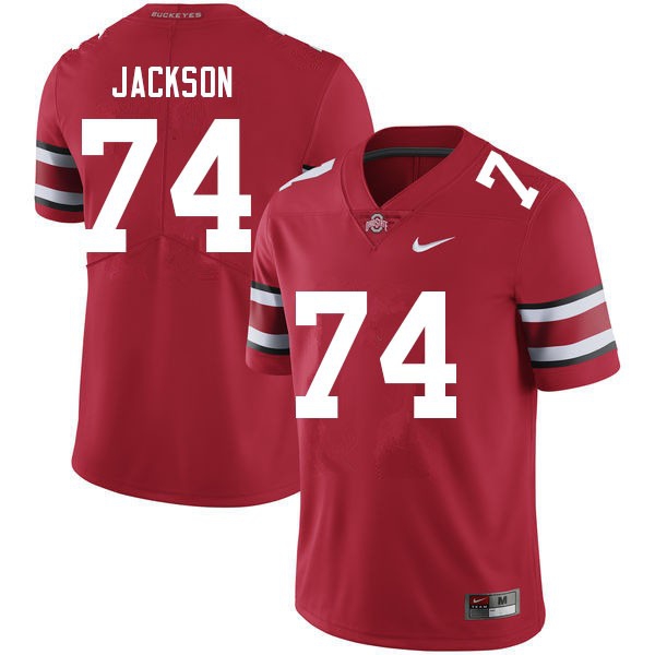 Men Ohio State Buckeyes #74 Donovan Jackson Red Nike Stitch Jersey-League Wear Hub