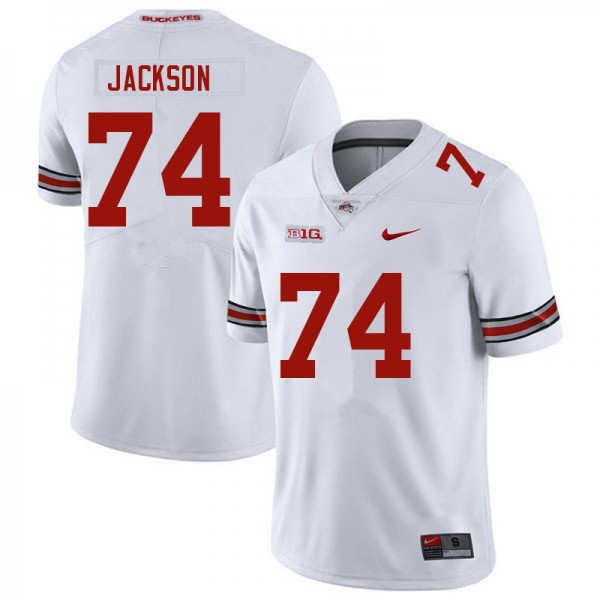 Men Ohio State Buckeyes #74 Donovan Jackson White Nike Stitch Jersey-League Wear Hub