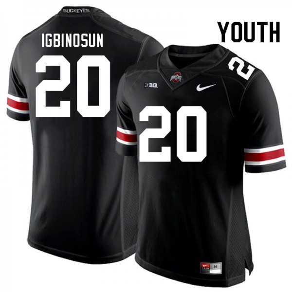 Youth Ohio State Buckeyes #20 Davison Igbinosun Black Nike Stitch Jersey-League Wear Hub