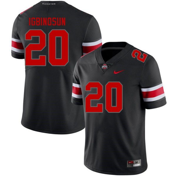 Men Ohio State Buckeyes #20 Davison Igbinosun Blackout Nike Stitch Jersey-League Wear Hub