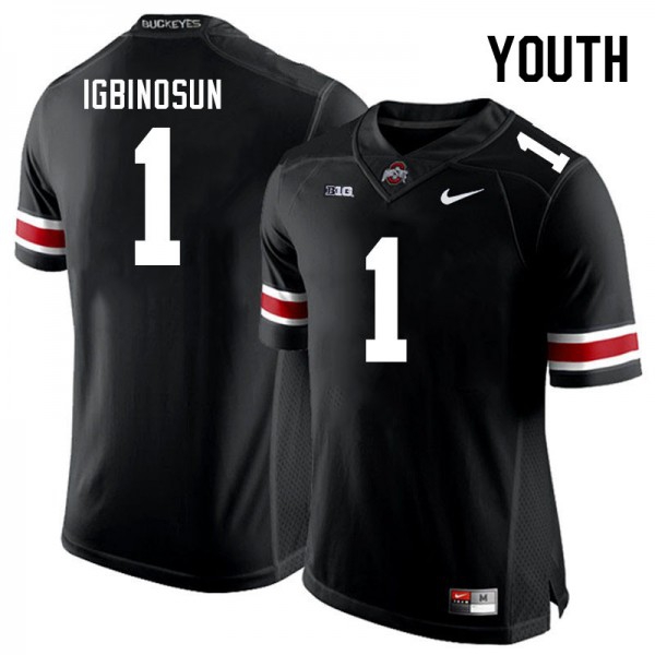 Youth Ohio State Buckeyes #1 Davison Igbinosun Black Nike Stitch Jersey-League Wear Hub