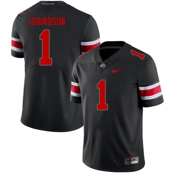 Men Ohio State Buckeyes #1 Davison Igbinosun Blackout Nike Stitch Jersey-League Wear Hub