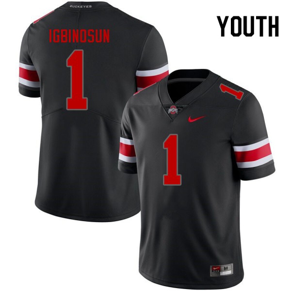 Youth Ohio State Buckeyes #1 Davison Igbinosun Blackout Nike Stitch Jersey-League Wear Hub