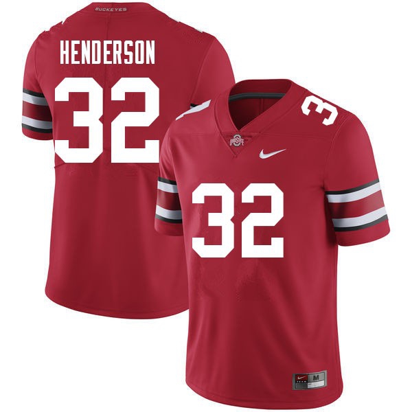 Nike Ohio State Buckeyes #32 TreVeyon Henderson Men Stitch Jersey - Red-League Wear Hub