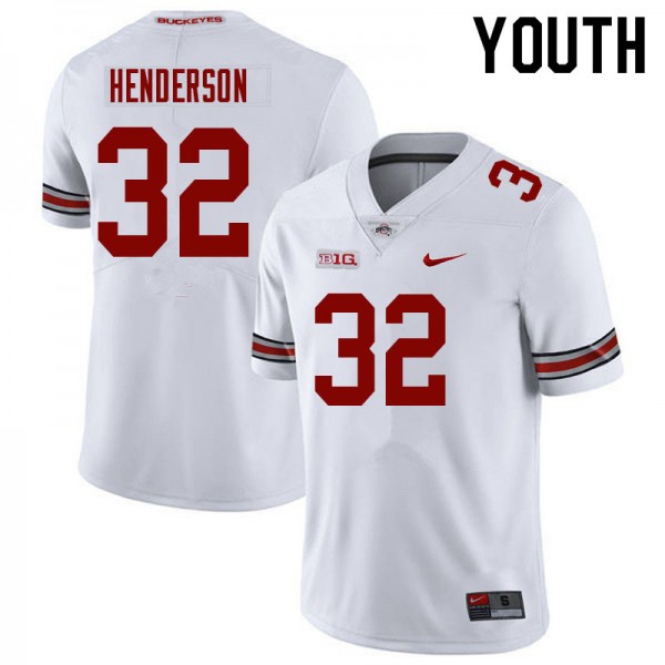 Nike Ohio State Buckeyes #32 TreVeyon Henderson Youth Stitch Jersey - White-League Wear Hub