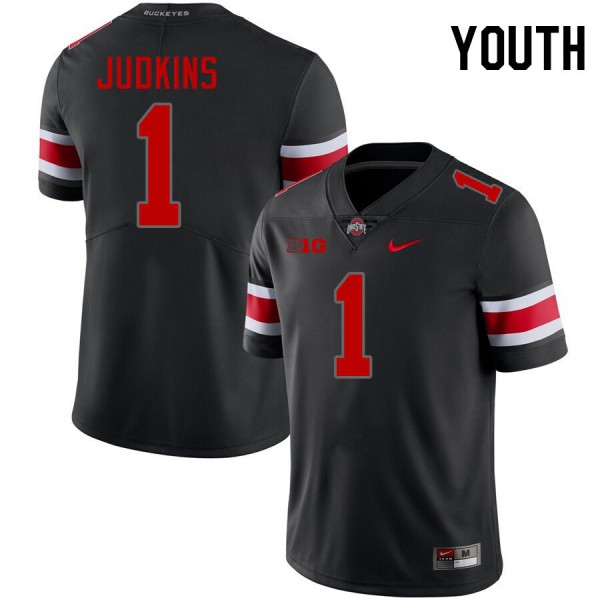 Nike Ohio State Buckeyes #1 Quinshon Judkins Youth Stitch Jersey - Blackout-League Wear Hub