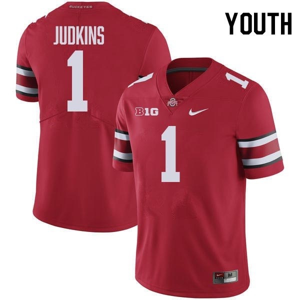 Nike Ohio State Buckeyes #1 Quinshon Judkins Youth Stitch Jersey - Red-League Wear Hub