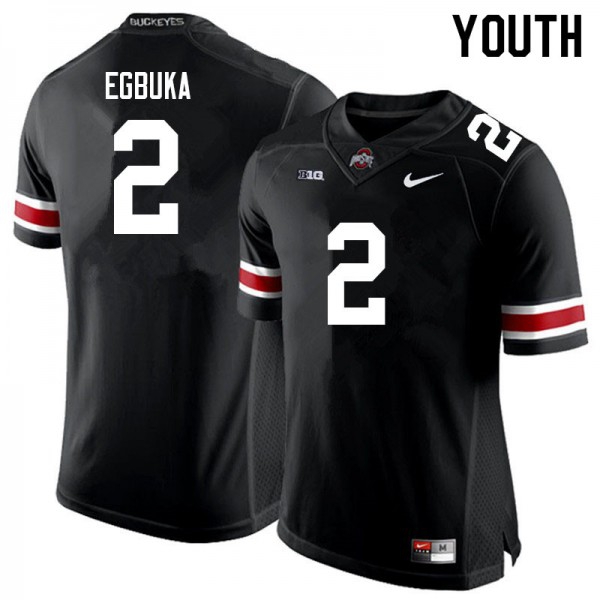 Nike Ohio State Buckeyes #2 Emeka Egbuka Youth Stitch Jersey - Black-League Wear Hub