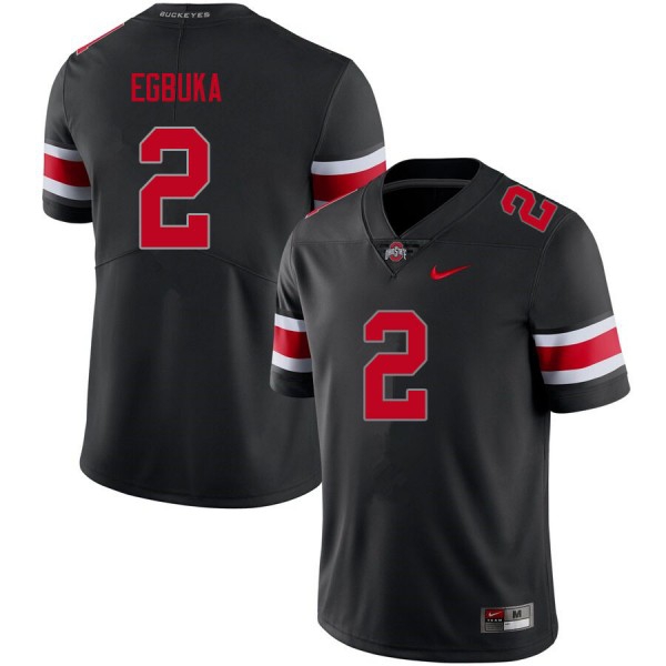 Nike Ohio State Buckeyes #2 Emeka Egbuka Men Stitch Jersey - Blackout-League Wear Hub
