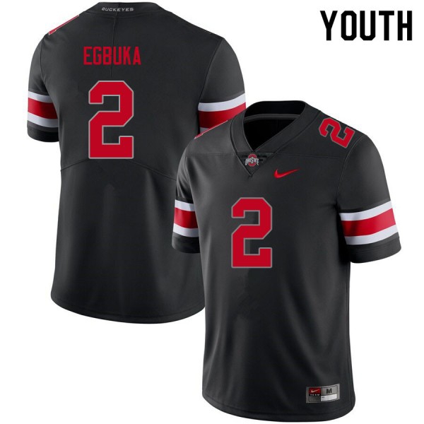 Nike Ohio State Buckeyes #2 Emeka Egbuka Youth Stitch Jersey - Blackout-League Wear Hub