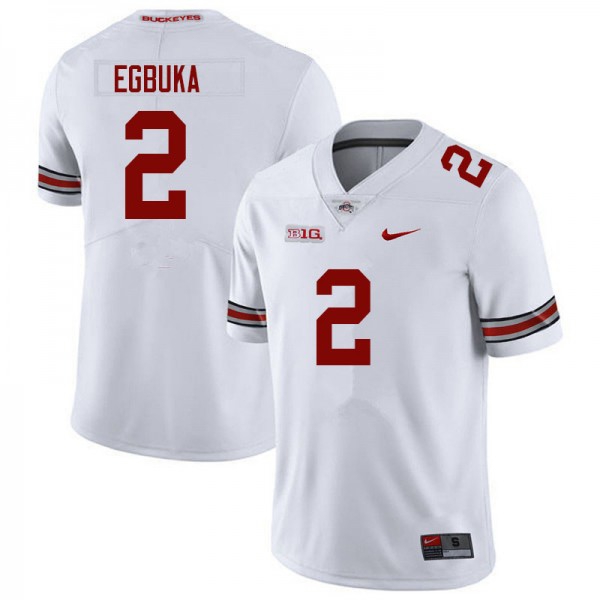 Nike Ohio State Buckeyes #2 Emeka Egbuka Men Stitch Jersey - White-League Wear Hub
