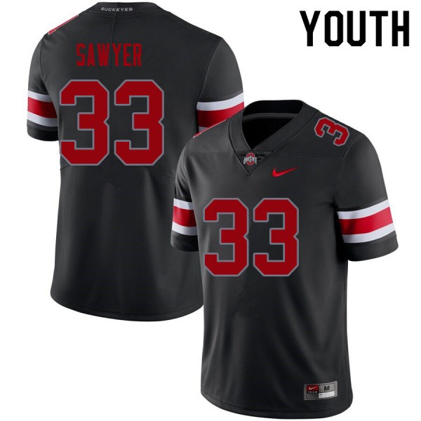 Nike Ohio State Buckeyes #33 Jack Sawyer Youth Stitch Jersey - Blackout-League Wear Hub
