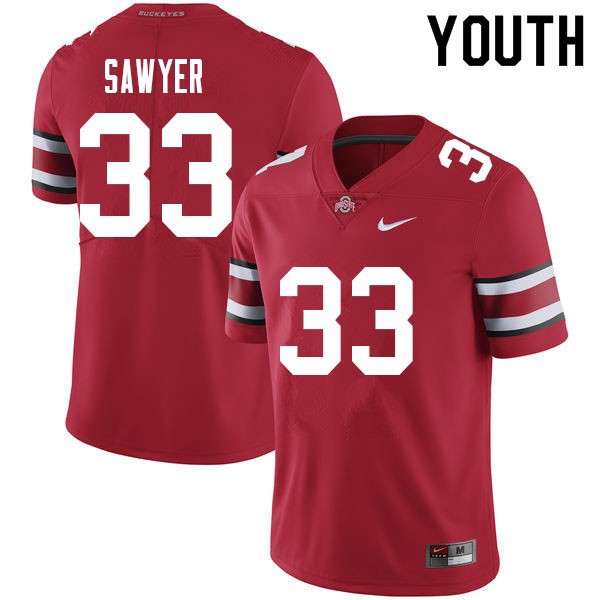 Nike Ohio State Buckeyes #33 Jack Sawyer Youth Stitch Jersey - Red-League Wear Hub