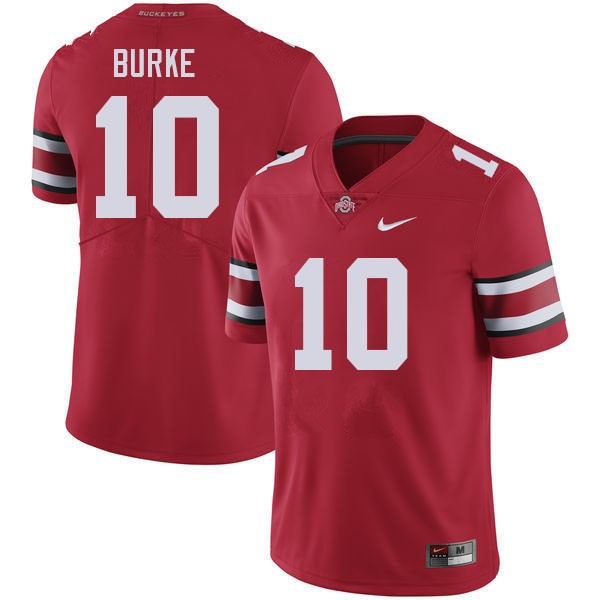 Nike Ohio State Buckeyes #10 Denzel Burke Men Stitch Jersey - Red-League Wear Hub