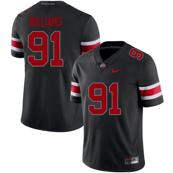 Nike Ohio State Buckeyes #91 Tyleik Williams Men Stitch Jersey - Blackout-League Wear Hub