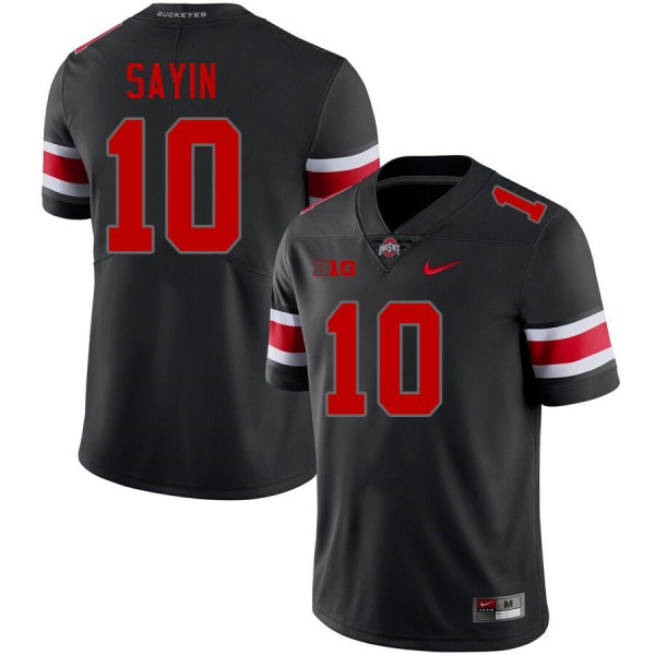 Men Ohio State Buckeyes #10 Julian Sayin Blackout Nike Stitch Jersey-League Wear Hub