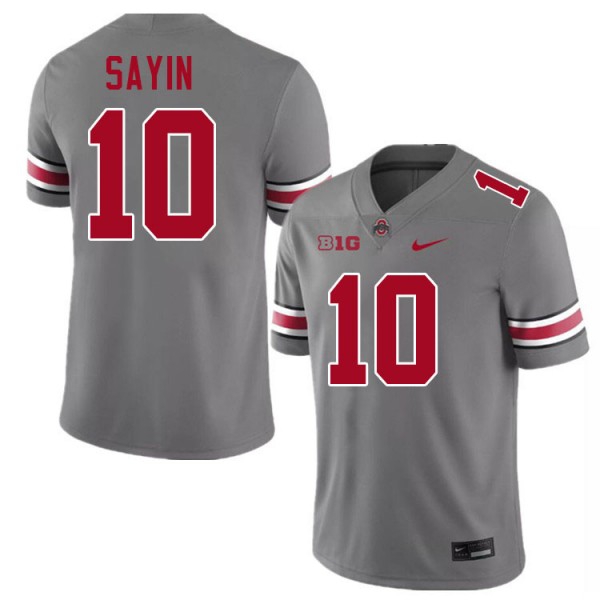 Men Ohio State Buckeyes #10 Julian Sayin Grey Nike Stitch Jersey-League Wear Hub