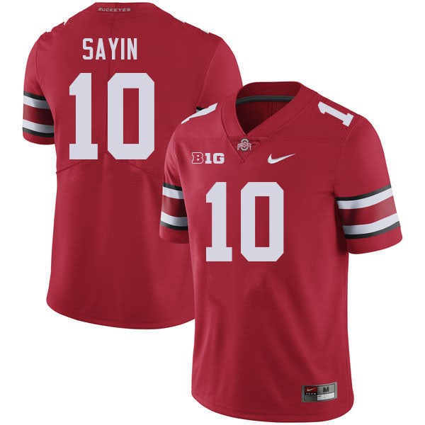 Men Ohio State Buckeyes #10 Julian Sayin Red Nike Stitch Jerseys-League Wear Hub
