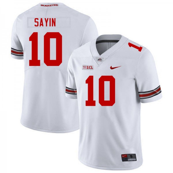 Men Ohio State Buckeyes #10 Julian Sayin White Nike Stitch Jersey-League Wear Hub