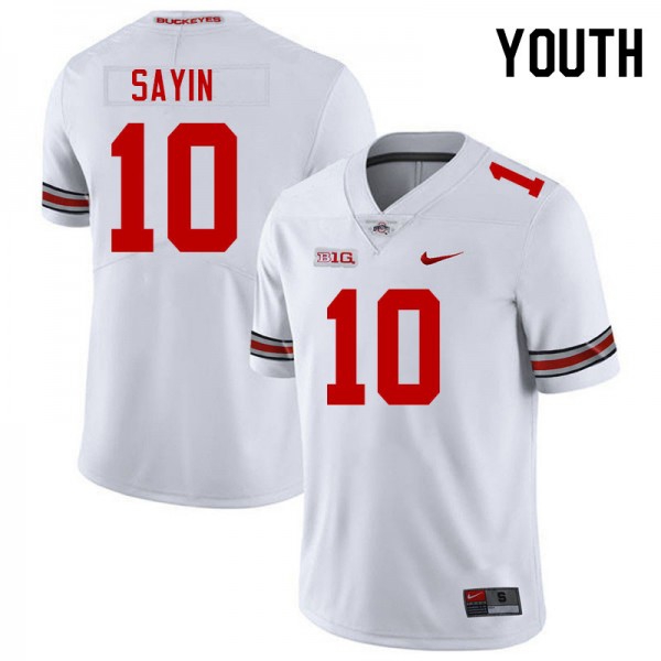 Youth Ohio State Buckeyes #10 Julian Sayin White Nike Stitch Jersey-League Wear Hub