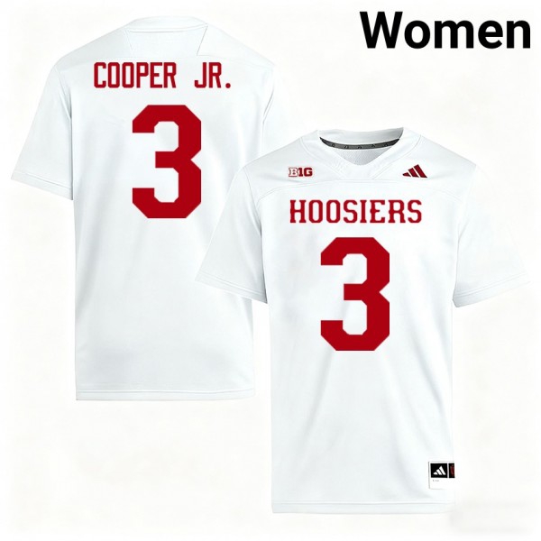 Indiana Hoosiers #3 Omar Cooper Jr. Women Stitch Jersey - White-League Wear Hub