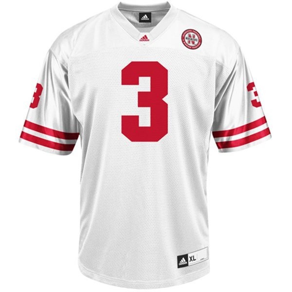 Men Nebraska Cornhuskers #3 Taylor Martinez White Adidas Stitch Jersey-League Wear Hub