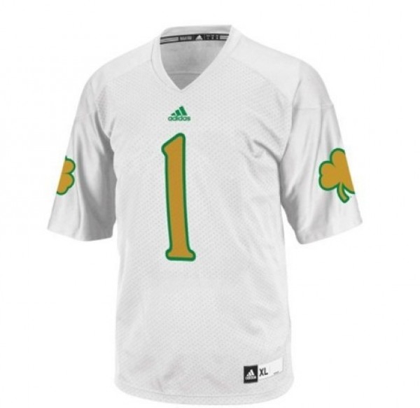 Men Notre Dame Fighting Irish #1 Louis Nix III White Adidas Stitch Jersey-League Wear Hub