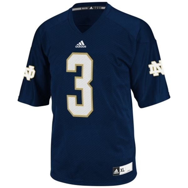 Notre Dame Fighting Irish Joe Montana #3 Blue Men Stitch Jersey Adidas-League Wear Hub