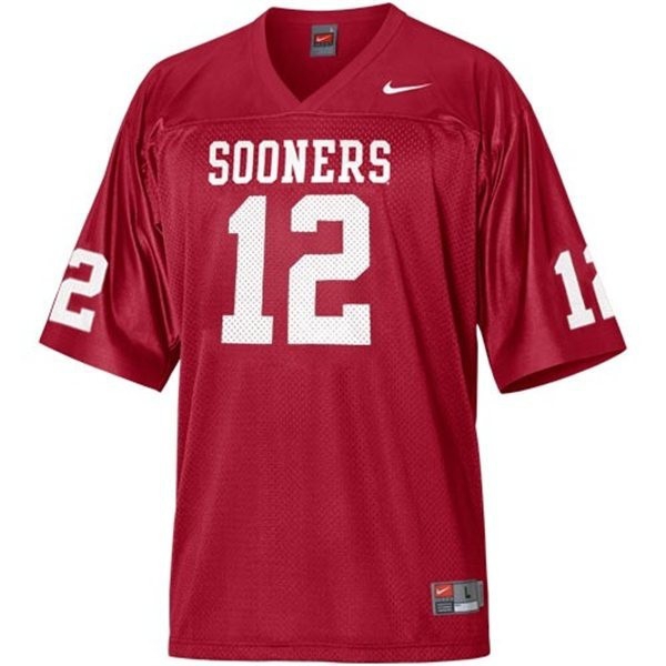 Nike Oklahoma Sooners #12 Landry Jones Men Stitch Jersey - Red-League Wear Hub
