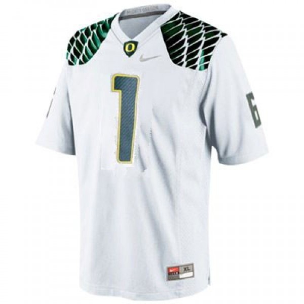 Men Oregon Ducks #1 Josh Huff White Nike Stitch Jersey-League Wear Hub