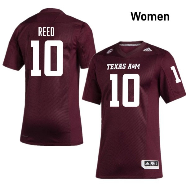 Women Texas A&M Aggies #10 Marcel Reed Maroon Stitch Jersey-League Wear Hub