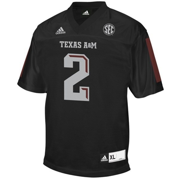Texas A&M Aggies Johnny Manziel #2 Black Youth(Kids) Jersey Adidas-League Wear Hub