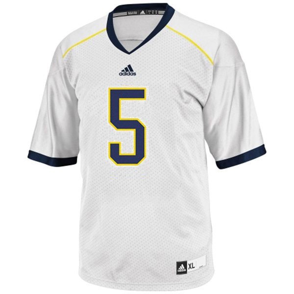 Men Michigan Wolverines #5 John Wangler White Adidas Stitch Jersey-League Wear Hub