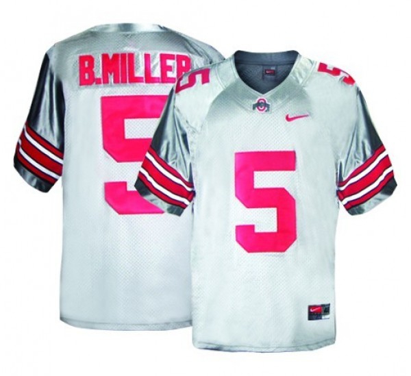 Ohio State Buckeyes Braxton Miller #5 Gray Men Stitch Jersey Nike-League Wear Hub