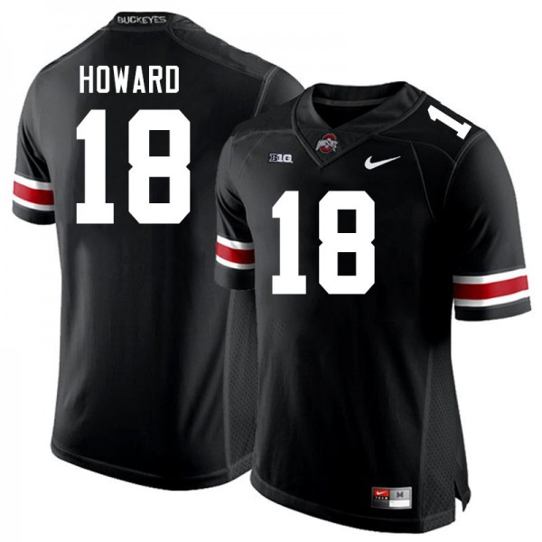Men Ohio State Buckeyes #18 Will Howard Black Nike Stitch Jersey-League Wear Hub