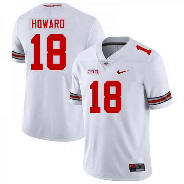 Men Ohio State Buckeyes #18 Will Howard White Nike Stitch Jersey-League Wear Hub