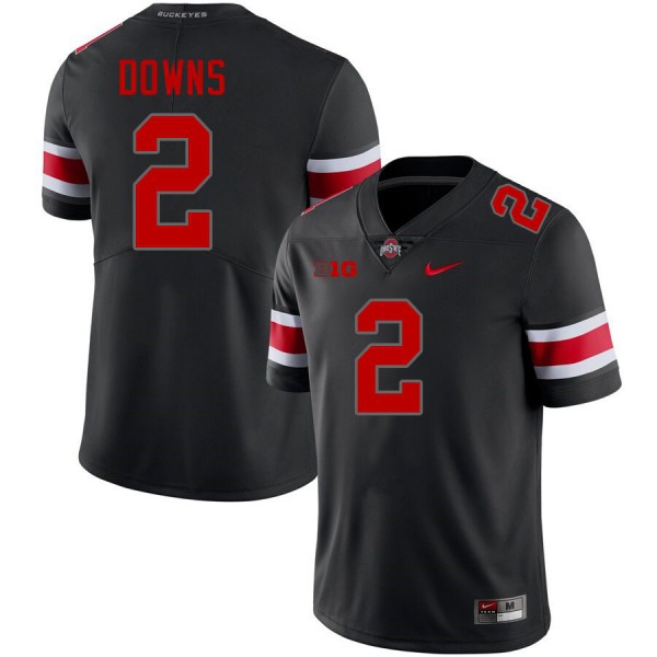 Men Ohio State Buckeyes #2 Caleb Downs Blackout Nike Stitch Jersey-League Wear Hub