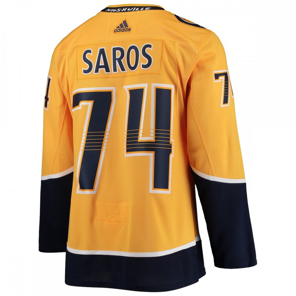 Juuse Saros Nashville Predators adidas Home Authentic Player Jersey - Gold-League Wear Hub