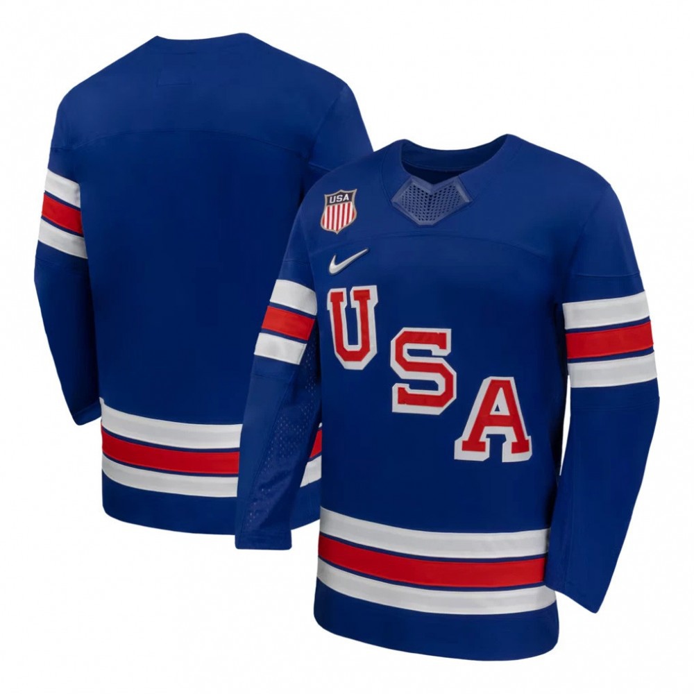 USA Hockey Olympic Nike 2026 Royal Home Replica Blank Jersey-League Wear Hub