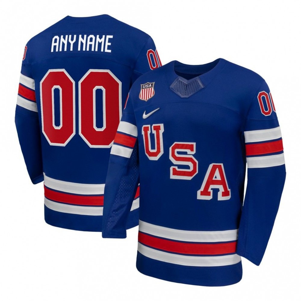 USA Hockey Olympic Nike 2026 Royal Home Replica Custom Jersey-League Wear Hub