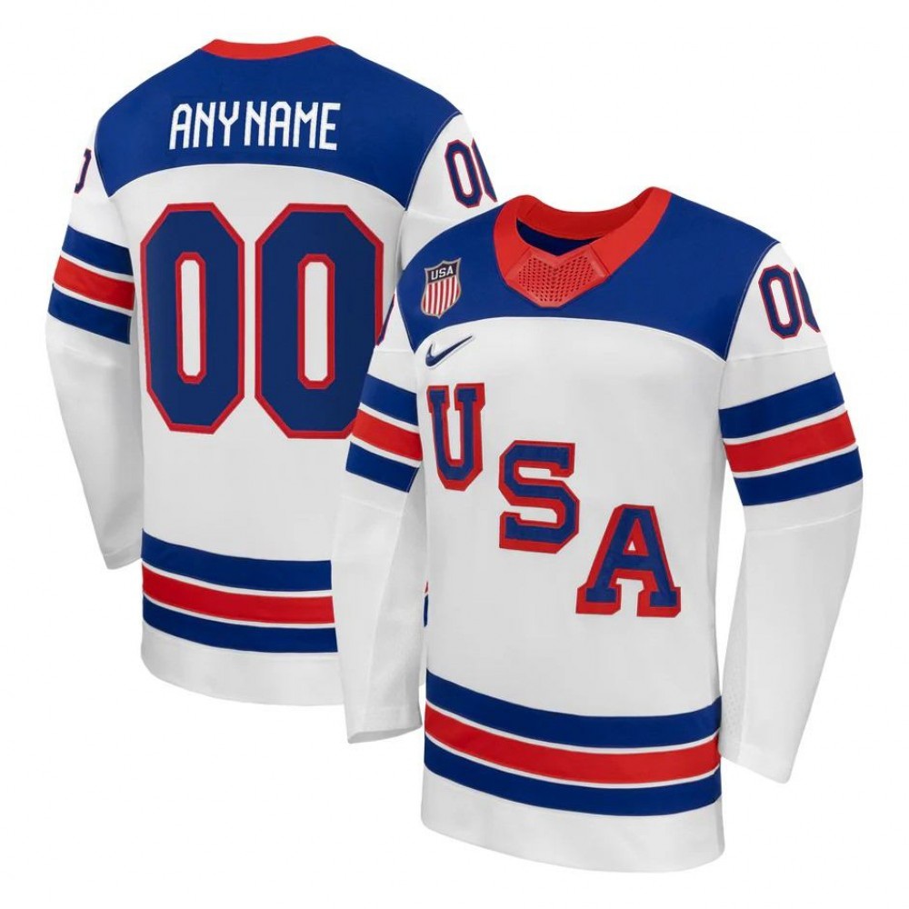 USA Hockey Olympic Nike 2026 White Away Replica Custom Jersey-League Wear Hub