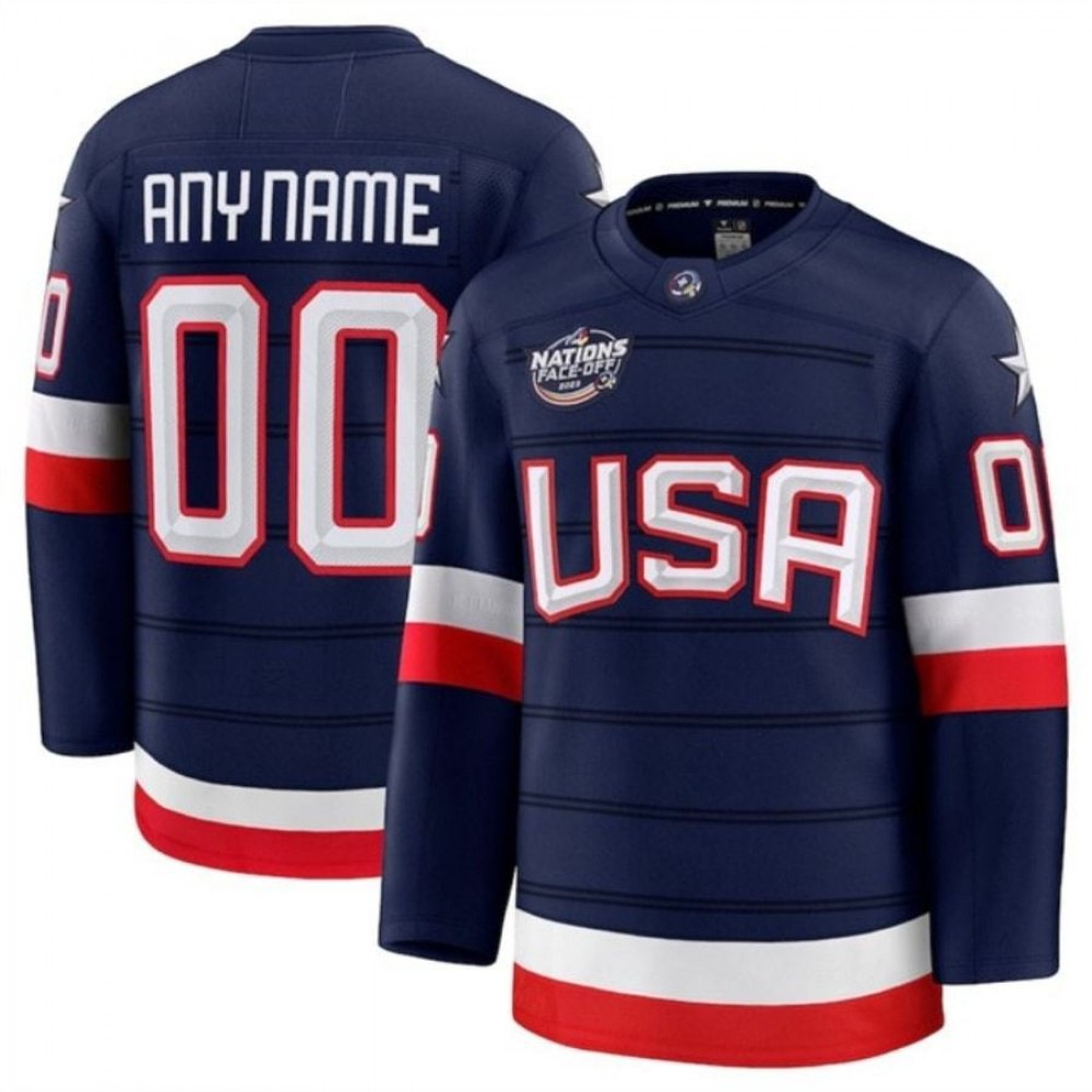 USA 2025 Navy 4 Nations Face-Off Custom Jersey-League Wear Hub