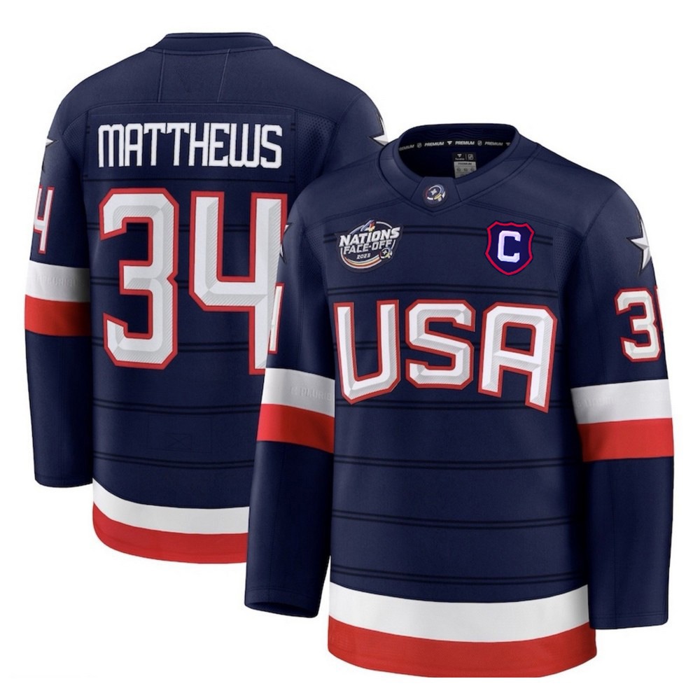Auston Matthews USA 2025 Navy 4 Nations Face-Off Jersey-League Wear Hub