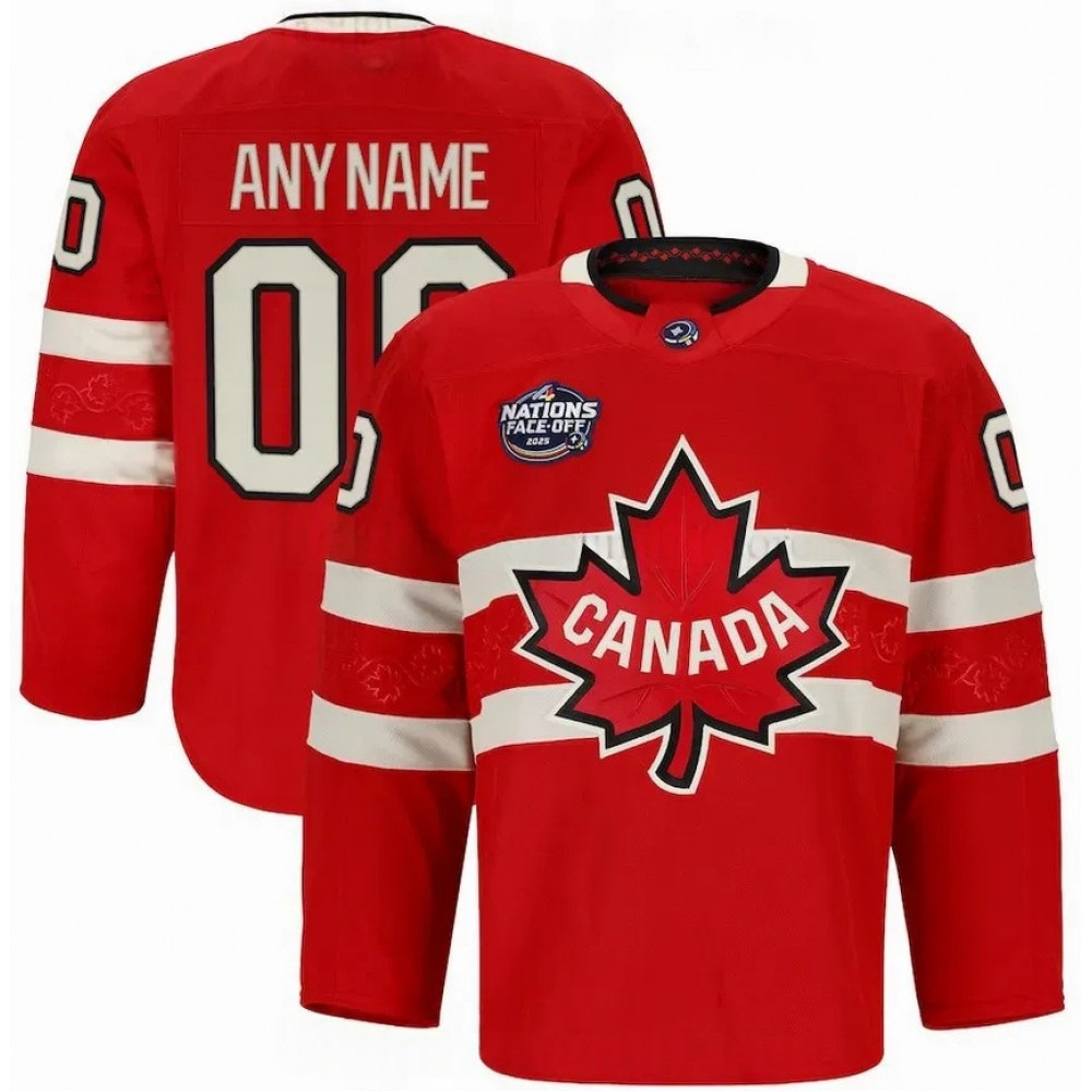 Canada 2025 Red Hockey Team 4 Nations Face-Off Custom Jersey-League Wear Hub