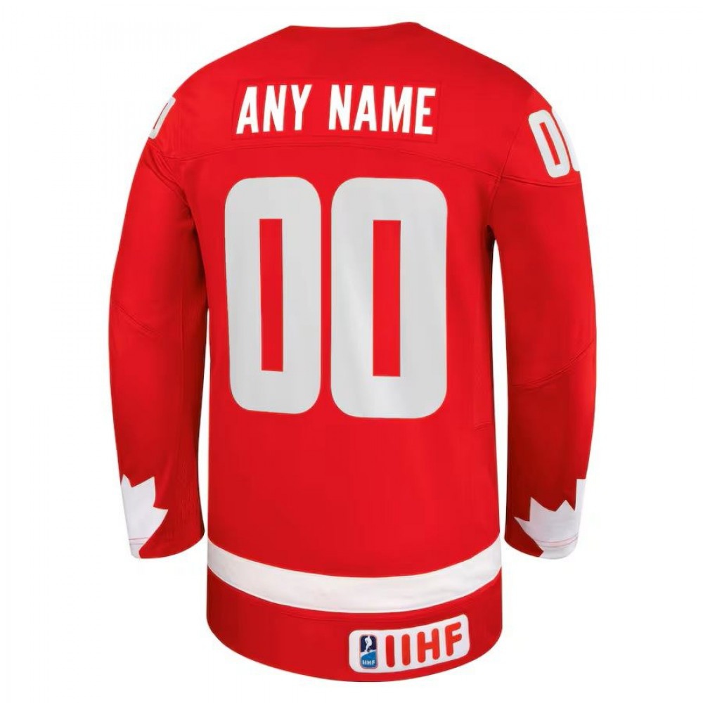 Unisex Red Hockey Canada Alternate Replica Custom Jersey-League Wear Hub