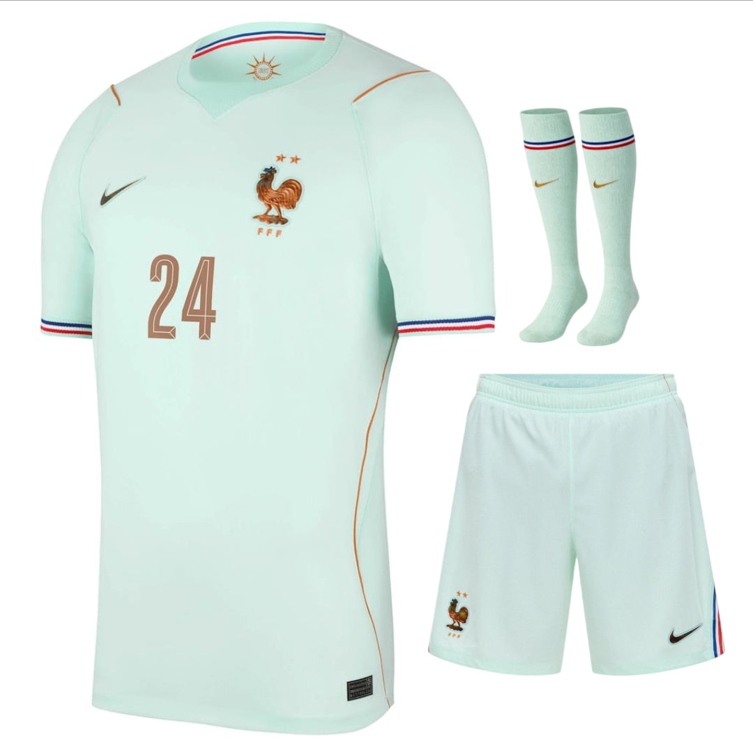 New Kids' France Cherki Away Green World Cup 2026 Kit-League Wear Hub