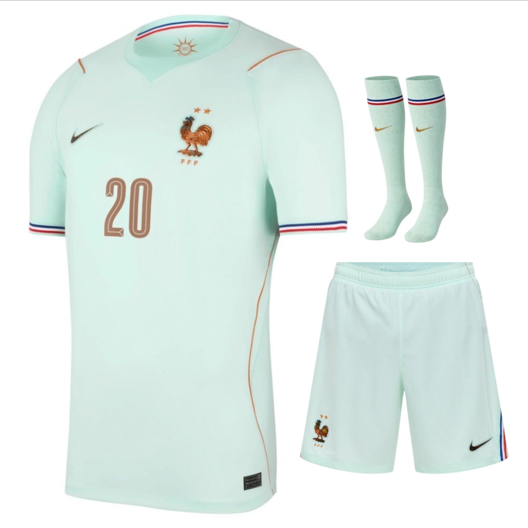 New Kids' France Doue Away Kit Green World Cup 2026-League Wear Hub