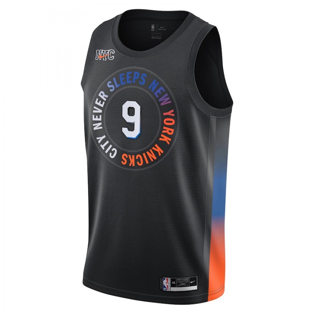 Men's New York Knicks RJ Barrett #9 Nike Black 20/21 Swingman Jersey - City Edition-League Wear Hub