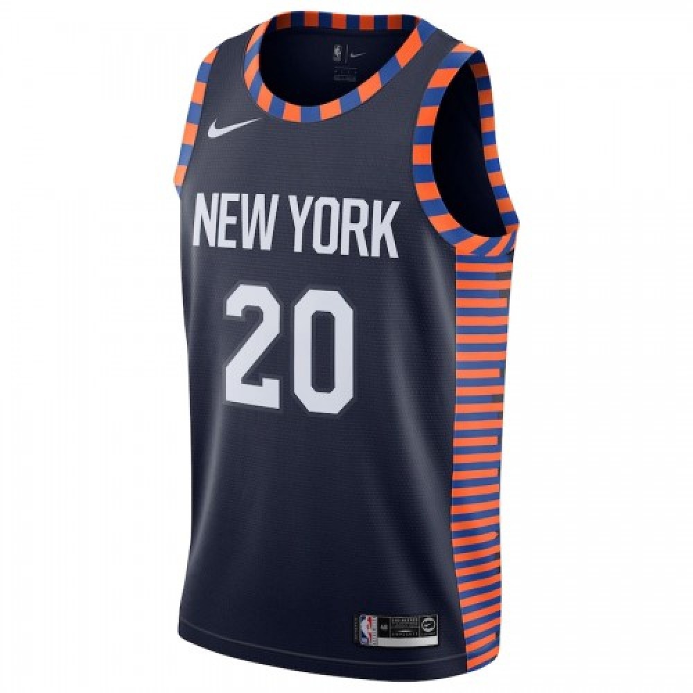 Men's New York Knicks Kevin Knox II #20 Nike Navy 19/20 Finished Swingman Jersey - City Edtion-League Wear Hub